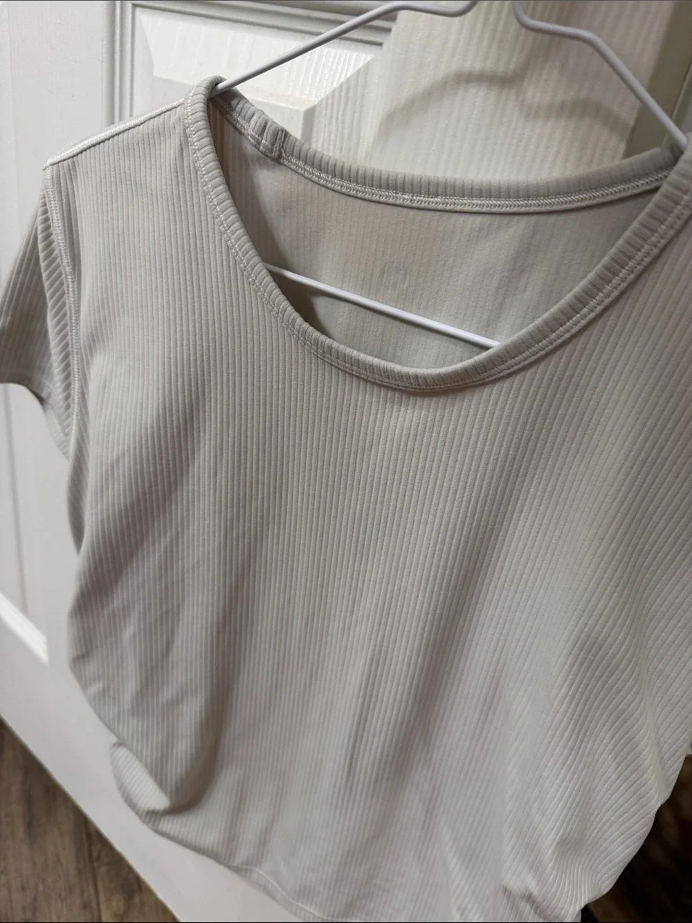 lululemon athletica Ribbed Short Sleeve Tee in Light Cream